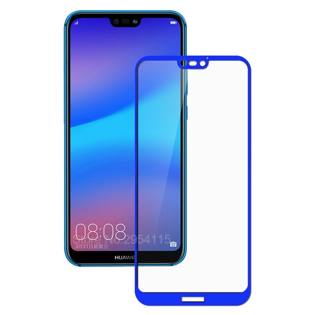 3D Tempered Glass For Huawei P20 Lite light Glass Armor Screen Protector Glas Hawei P 20 Pro 20Pro 20lite P20Pro P20Lite Film: Blue / P20 (5.8inch)