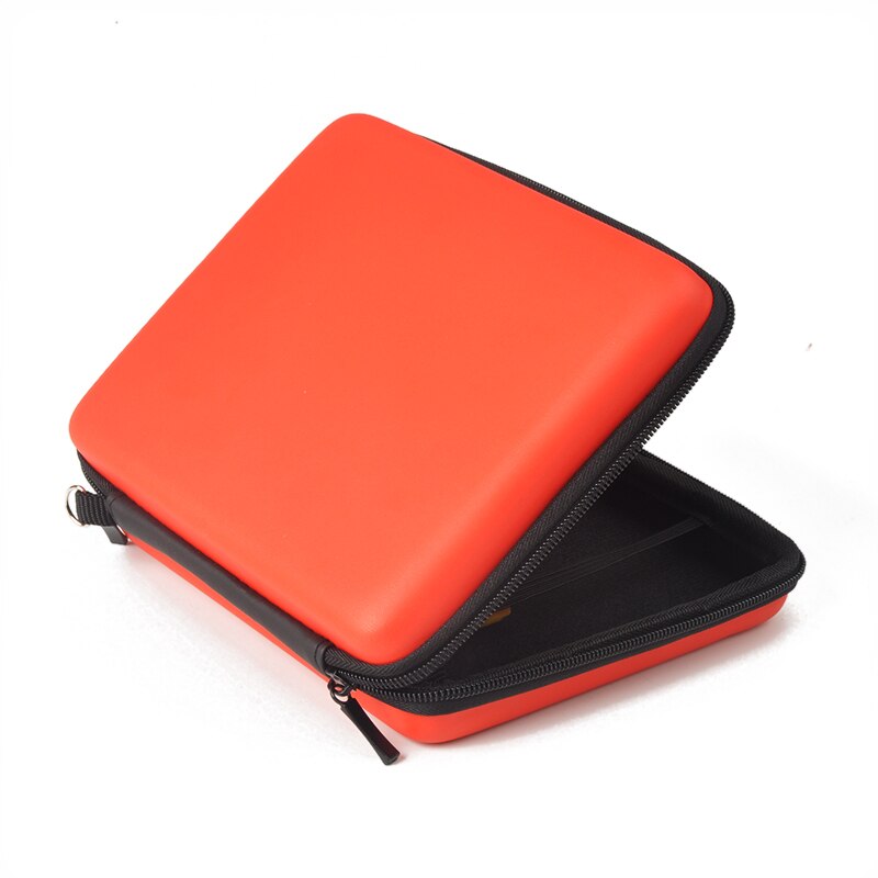 Bærbar 4- farvet mini lynlås hårdt hovedtelefon etui eva læder øretelefon taske beskyttende usb kabel organizer -15: Orange