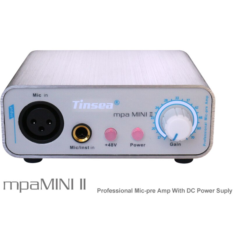 Tinsea Mpa Mini ‖ Dc 5V-9V Audio Interface Microfoon Versterker Geluidskaart Galm Karaoke Met 48V Fantoomvoeding