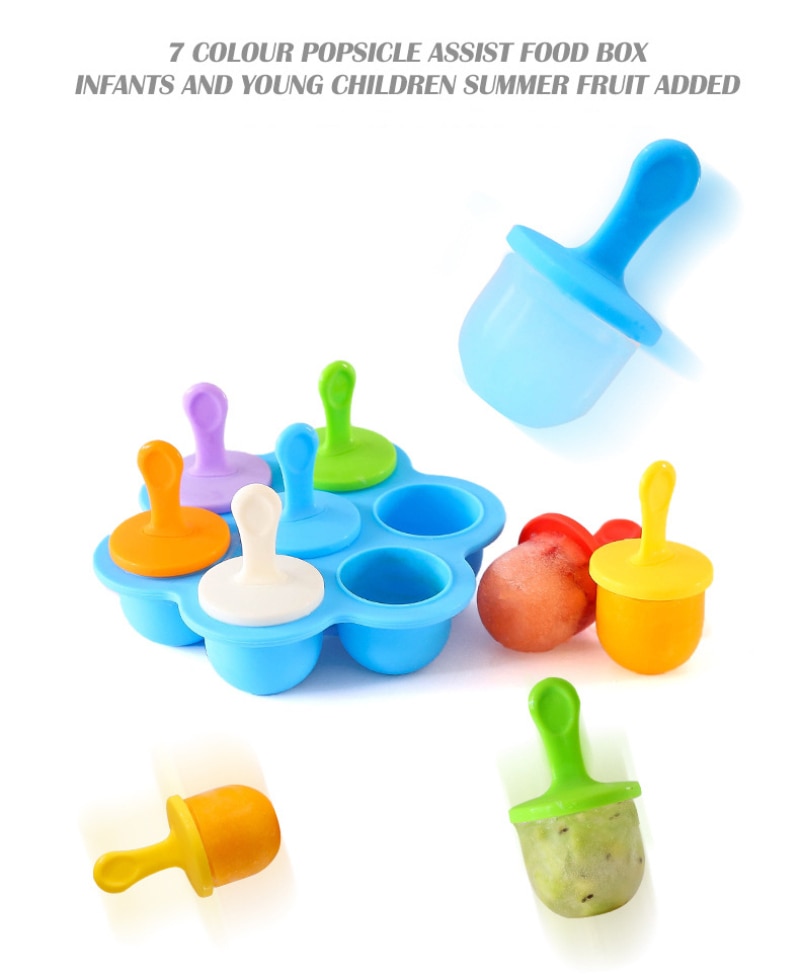 Silicone Mini Ice Pops Mold Ice Cream Popsicle Molds Child DIY Supplement Tool Food For Kids Baby Fruit Shake Ice Mold
