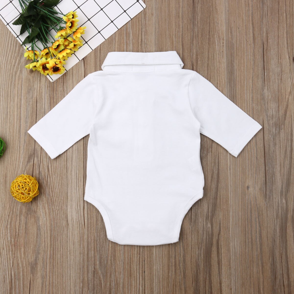 Baby Autumn Clothing Infant Baby Boy Gentleman Solid Formal Bodysuit Short Sleeve Turn Down Collar Shirts Jumpsuit Tops