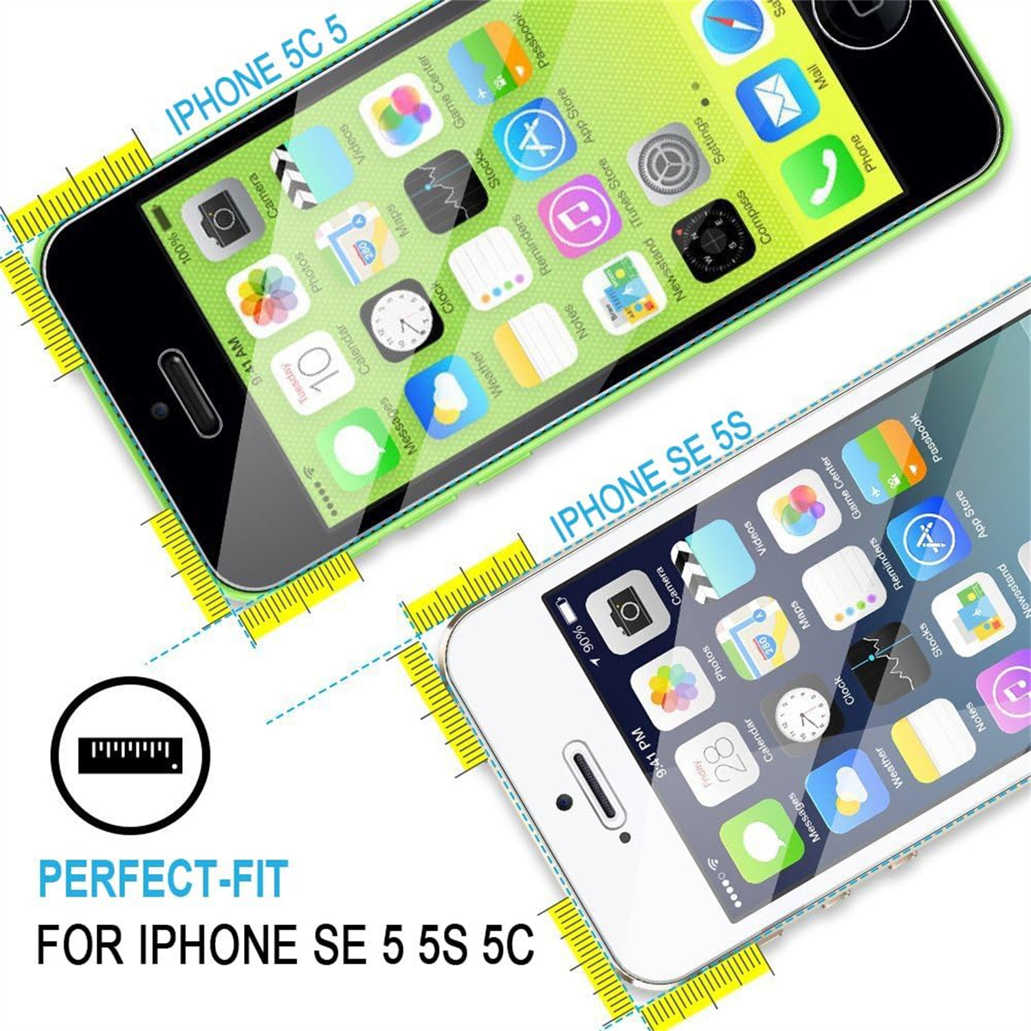 9H gehärtete Glasfolie für iPhone 5 5s SE 2/4 Stück HD-Displayschutzfolie
