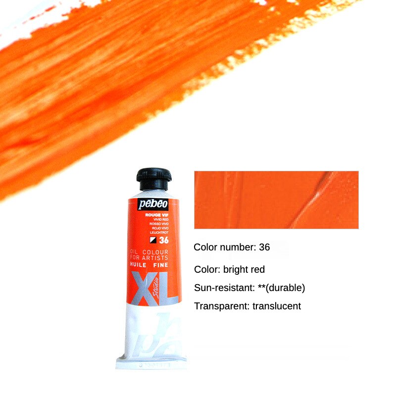 Pebeo 200ML Oil Paints Tube Single Oil-painting Pigment Colors for Artists Students Beginners Art Supplies Part 2: 36-200ML
