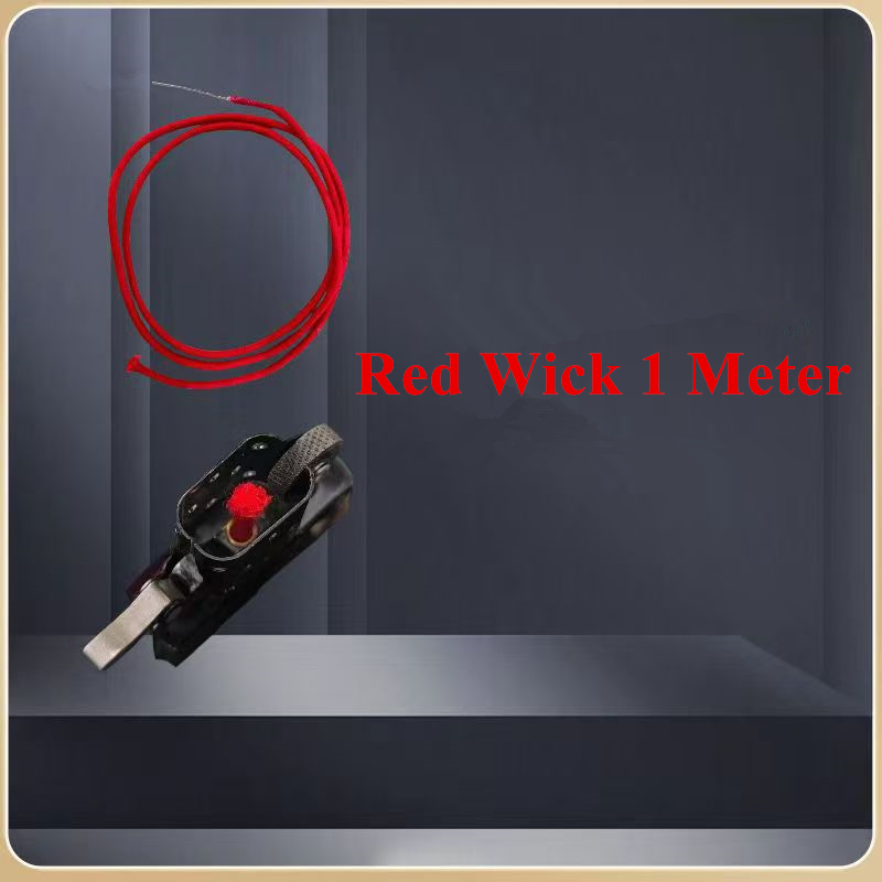 Mèches en pur coton rouge/bleu de 100cm de Long, avec aiguille, pour briquet Zippo Zorro et la plupart des briquets à essence, accessoires de réparation de remplacement: Rouge