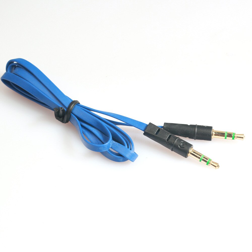 3.5mm Auxiliary Cable Audio Cable Male To Male Flat Aux Cable 1m Car-styling: Dark Blue