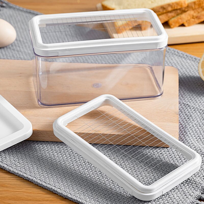 Boîte de stockage de beurre en plastique Transparent, conteneur serveur de coupe de fromage, garder le plateau de séparation séparateur de planche à fromage outils alimentaires