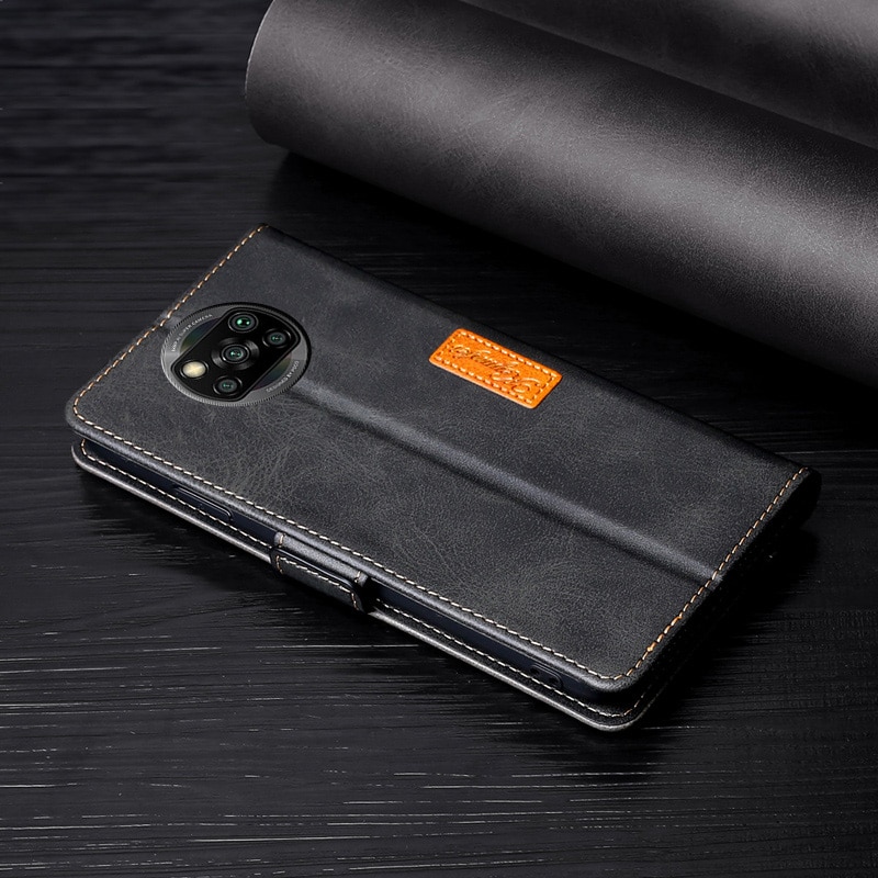 Lommebokdeksel til xiaomi poco  x3 nfc telefonveske poco  x3 nfc 6.67 tommers skinnkortspor magnetdeksel poco  x3 nfc fundas