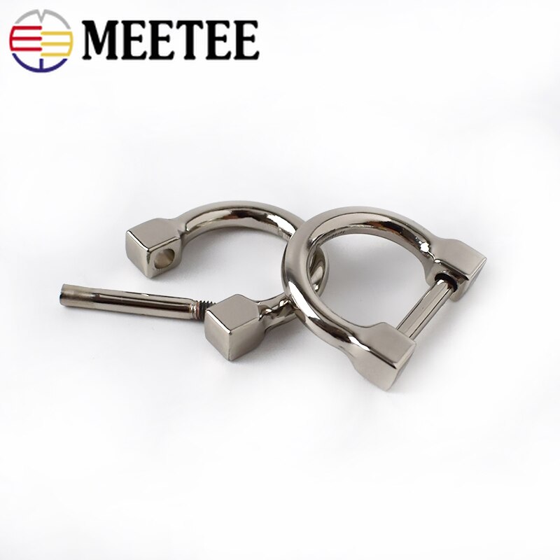 Meetee 13 x 24mm 4/10 st metall d-ring spänne väska rem spänne justerbar skruv bagage anslutning handtag krok gör det själv hårdvara tillbehör