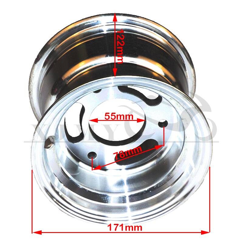 13x5.00-6 13x6.50-6 15x6.00-6 145 / 70-6 Aluminum Wheel Rim 6 Inch Atv Go Kart Wheel Rim