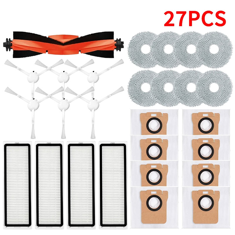 Piezas de repuesto para Robot aspirador Xiaomi X20 + / X20 Plus, accesorios, Cepillo Lateral principal, filtro Hepa, paño de mopa, bolsa de polvo: Verde militar