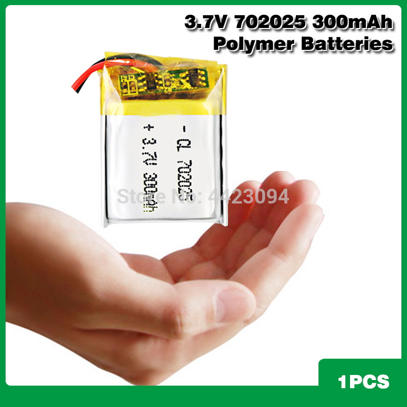 3.7v 300 mah li-ion batteri 702025 lithium polymer genopladeligt batteri til  mp3 mp4 bluetooth headset led let legetøjstænder: 1 stk