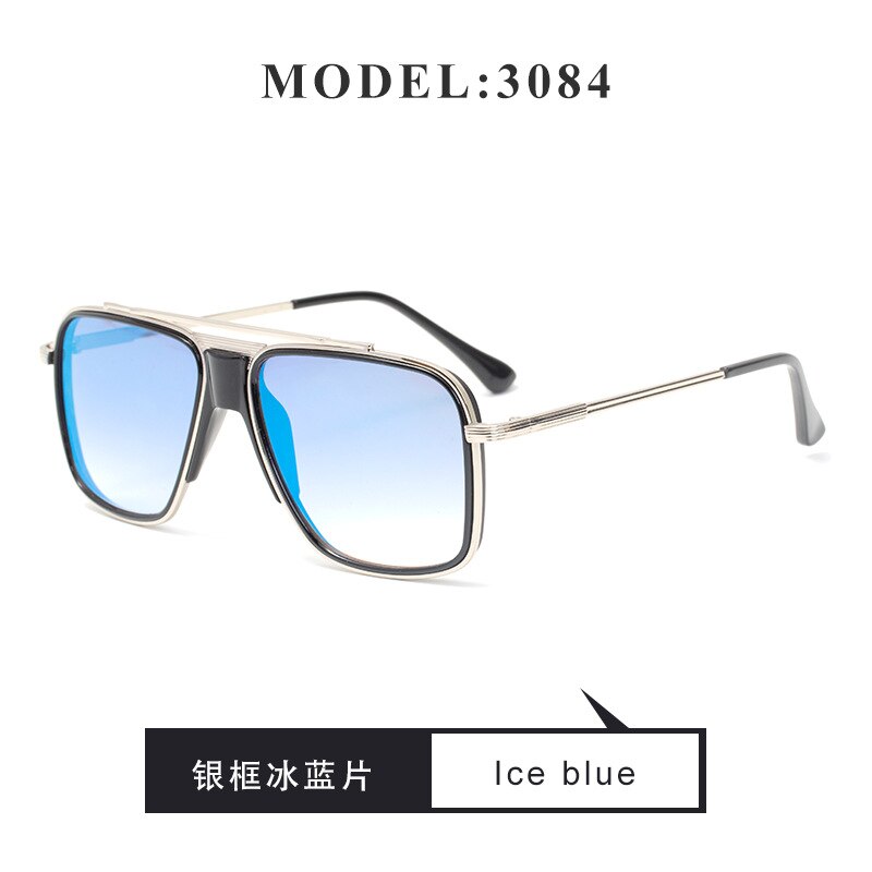 Zonnebril Mannen Europese En Amerikaanse Trend Zonnebril Trendy Box Dikke Neus Zonnebril Mannen: WHITE