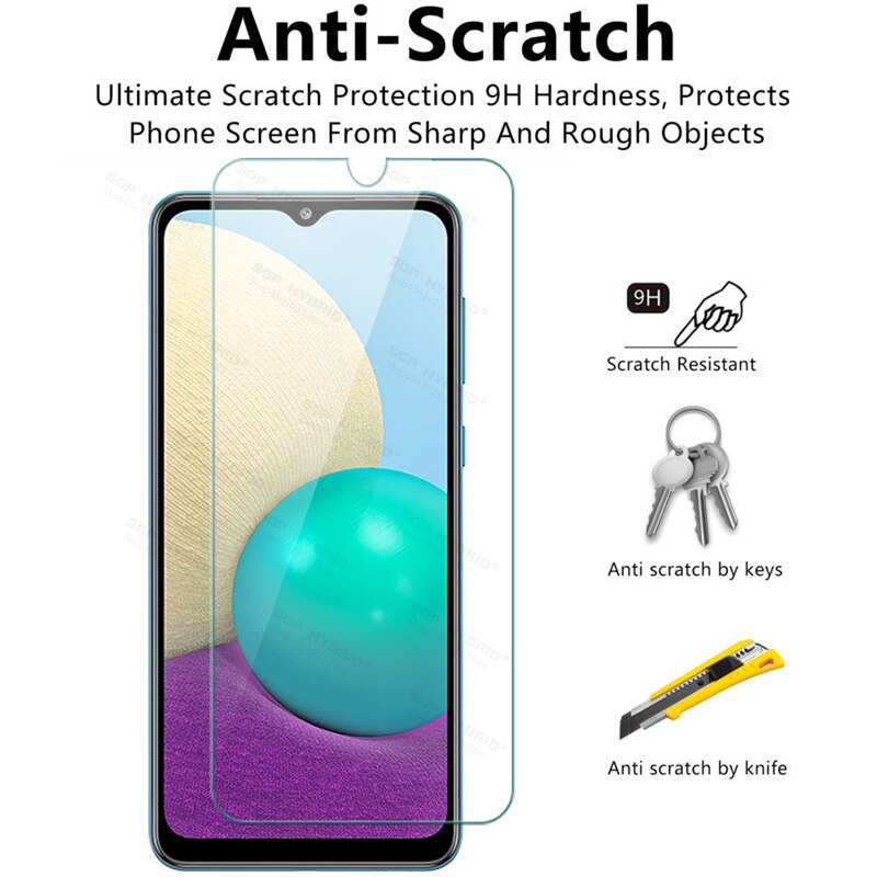 Cristal protector para Samsung Galaxy A02, A02s, A12, A32, 5G, A20, A20s, A 02, SamsungA02, Galaxy ya02, película de protección de luz HD