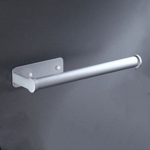 Wall Mounted Kitchen Paper Rack Muti-functions Aluminum Bathroom Tissue Holder Cloth Towel Rack Glue Paste Kitchen Holder