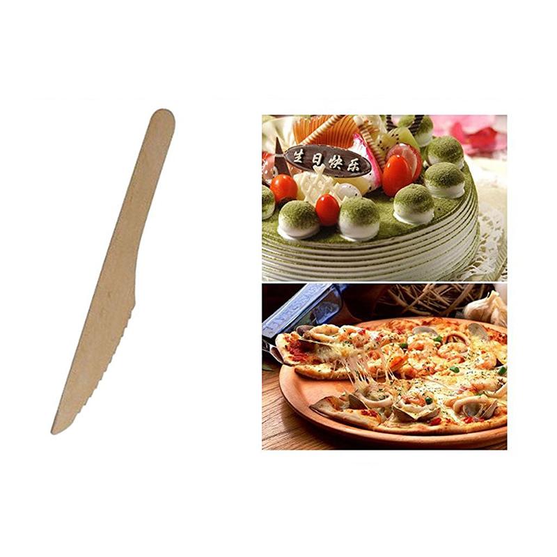100 stk perfekte træ engangsbestik knive bestik træ middagskniv fest brug
