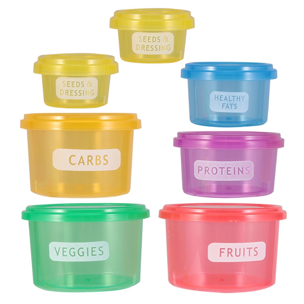 1 Set 7 Pcs Dieet Portion Control Containers Vers Houden Voedsel Doos Multifunctionele Voedsel Storage Case (Hieronder 300ml)