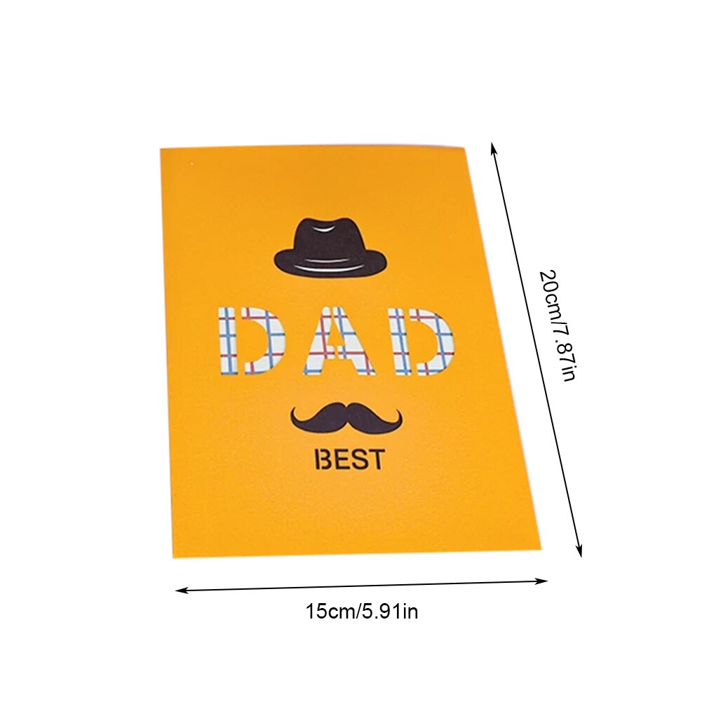Father's Day 3D Greeting Card Pop-Up Birthday Cards Folding DIY Handmade For Dad With Envelope Children Tools
