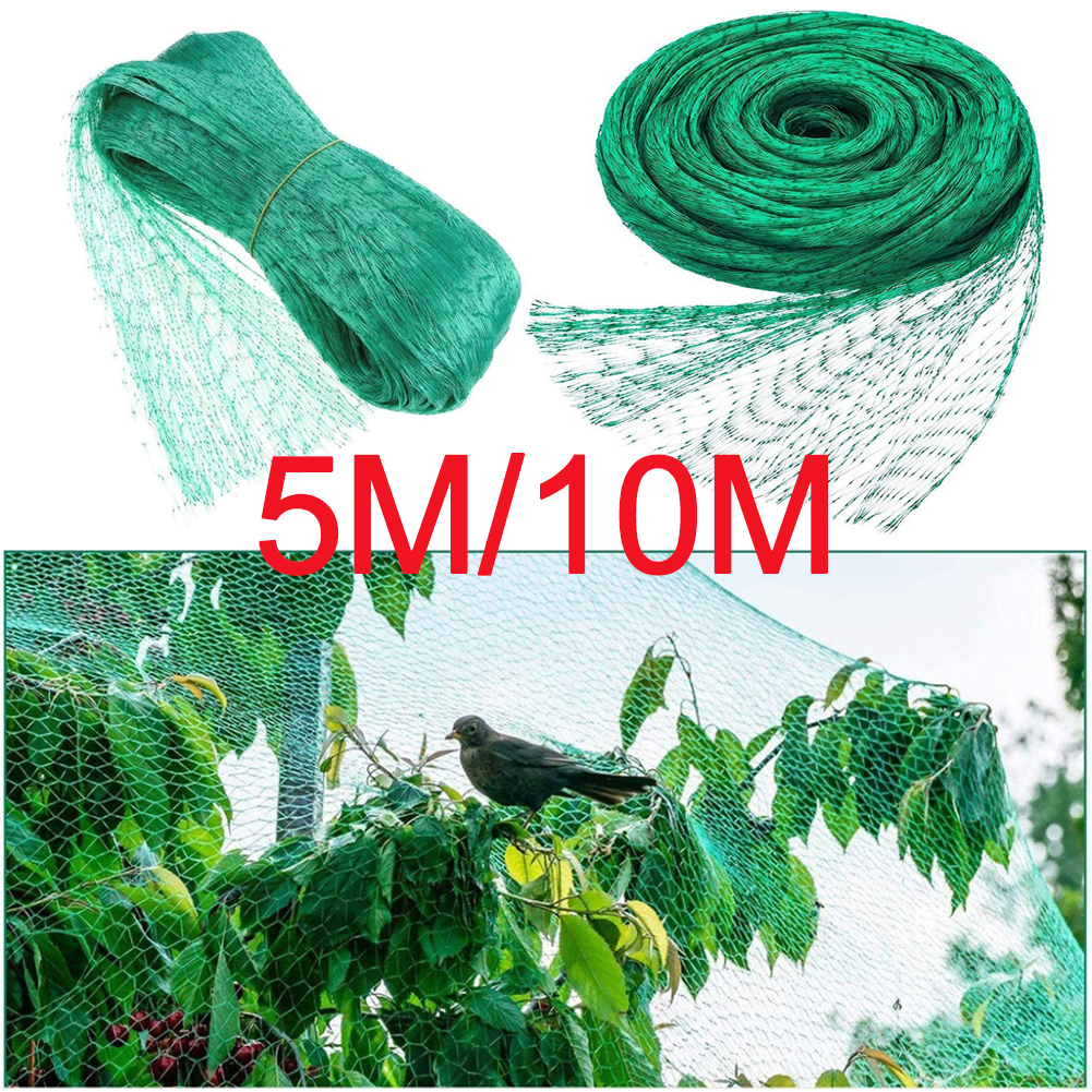 Filet de protection vert anti-oiseaux, filet de protection pour plantes de jardin, support d'escalade, filet de protection pour fruits, fournitures antiparasitaires, 5 m, 10m