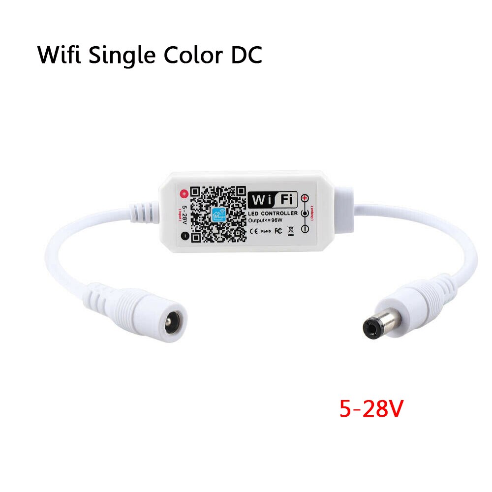 Contrôleur vocal USB intelligent WiFi LED contrôleur RGBW RGB cct Pixel bande Alexa Google maison musique minuterie Bluetooth DC5V 12V 24V 28V: Wifi Single Color