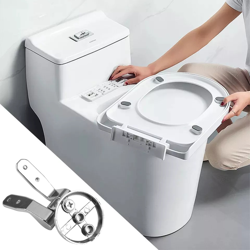 Dobradiças para tampa de vaso sanitário, dobradiça premium universal durável com parafusos, acessórios para vaso sanitário, peça de reposição para tampa de vaso sanitário nivelada