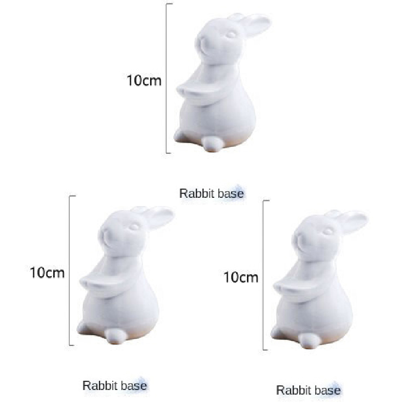 White Porcelain Rabbit Dessert Plate Household Fruit Cake Plate Banquet Tabletop Ceramic Display Plates Cute Animal Rabbit Tray: 3 pcs rabbit