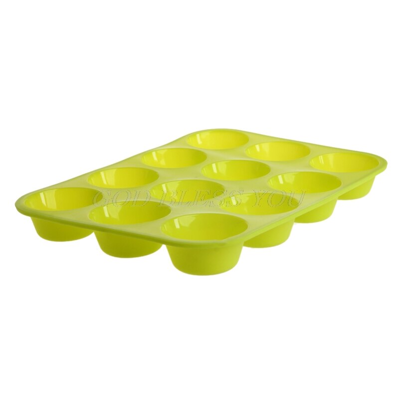 Silicone Anti-aanbak 12 Cups Muffin Pan Tray Cupcake Cake Bakvorm