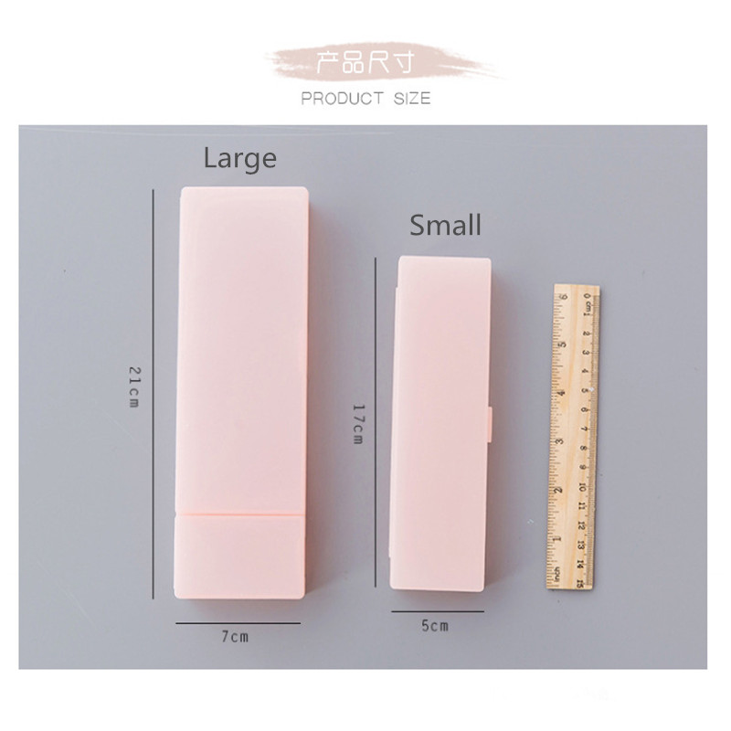 Leuke Kawaii Eenvoudige Transparante Etui Potlood Doos Plastic Opbergdoos Leren Briefpapier Kantoorbenodigdheden