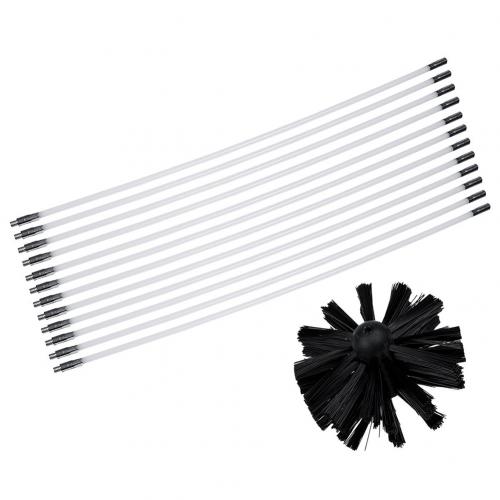 6/8/12Pcs Droger Duct Vent Lange Handvat Flexibele Staaf Schoorsteen Borstel Schoonmaak Tool: 6pcs 410mm Rod