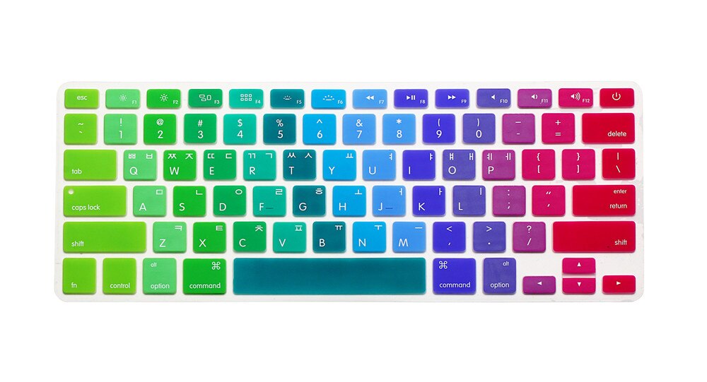 Koreański klawiatura pokrywa dla macbook Air 13 pro15 cal A1466 A1278 A1502 A1398 na laptopa Retina na klawiaturę kolor folia na klawiaturę: MULTI