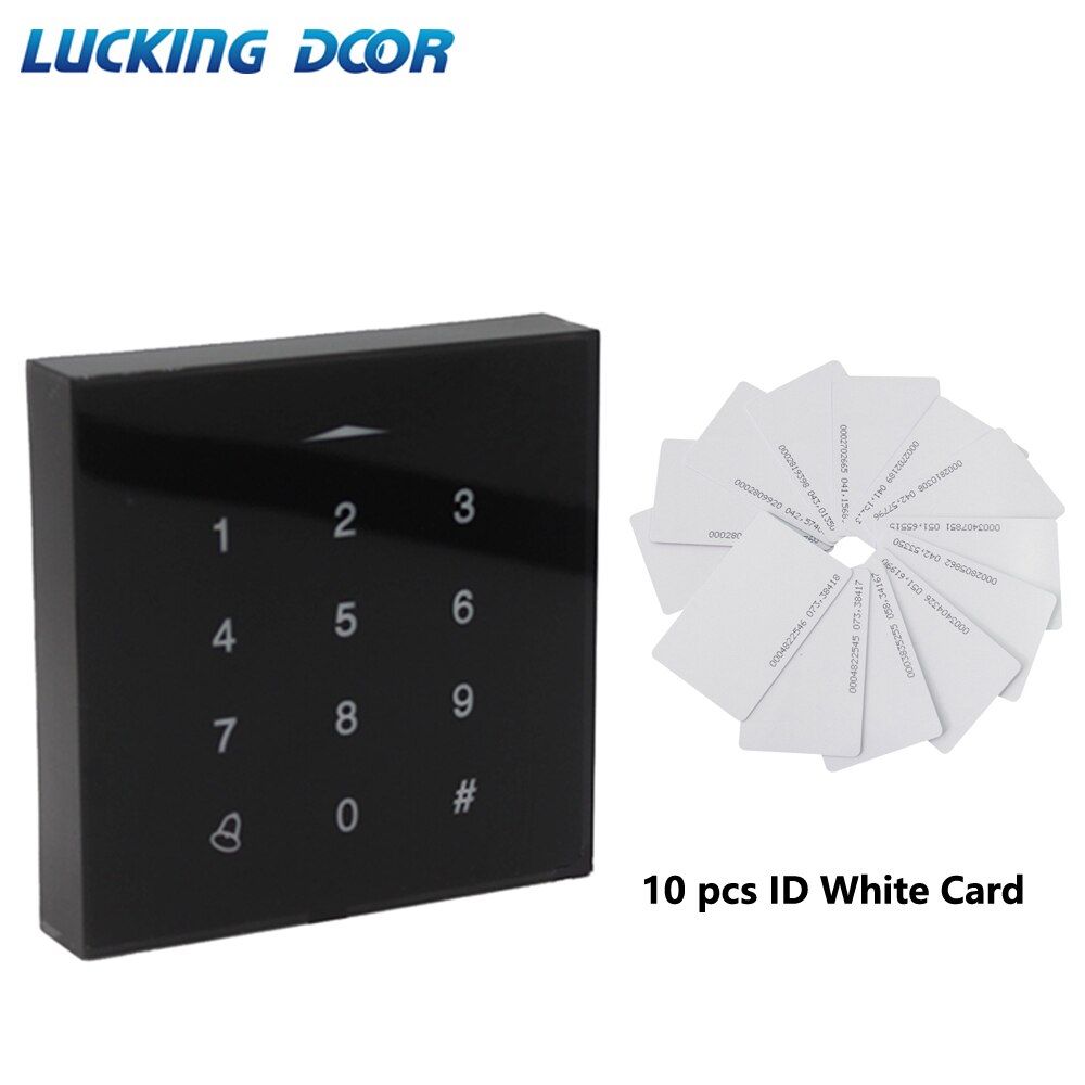 Backlight Touch Access Controler 125khz RFID Card Access Control keypad EM card reader Door Lock opener wiegand 26 output: T8 and 10  ID cards