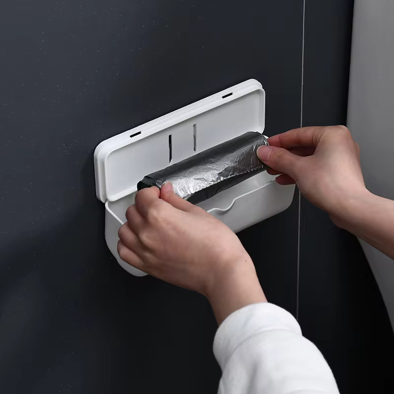 Caixa De Armazenamento De Saco De Lixo Montado Na Parede, Recipiente De Filme De Cozinha, Suporte De Sacos De Lixo, Dispensador De Sacos De Plástico, Organização do banheiro