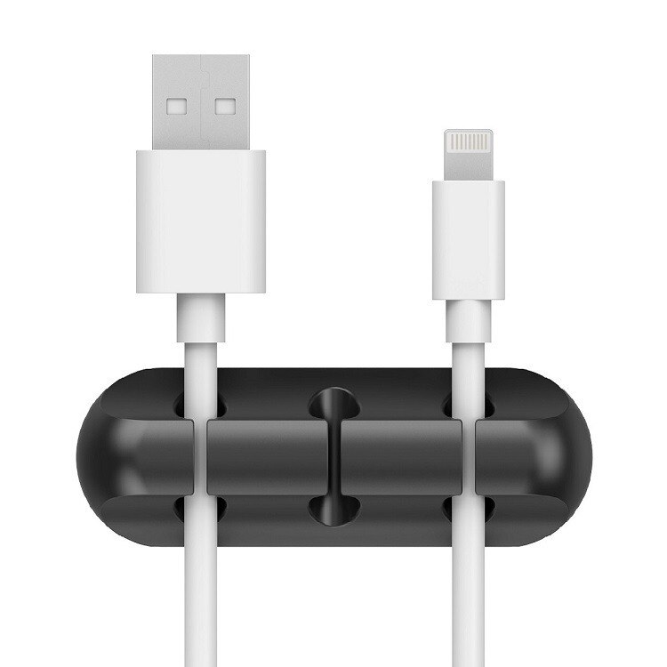 Black Organizer for Cable Protectors Gray Wire Organizer for Chargers 3Hole High-speed Charging Cable Protector Cables Desk: Black 1 Pack