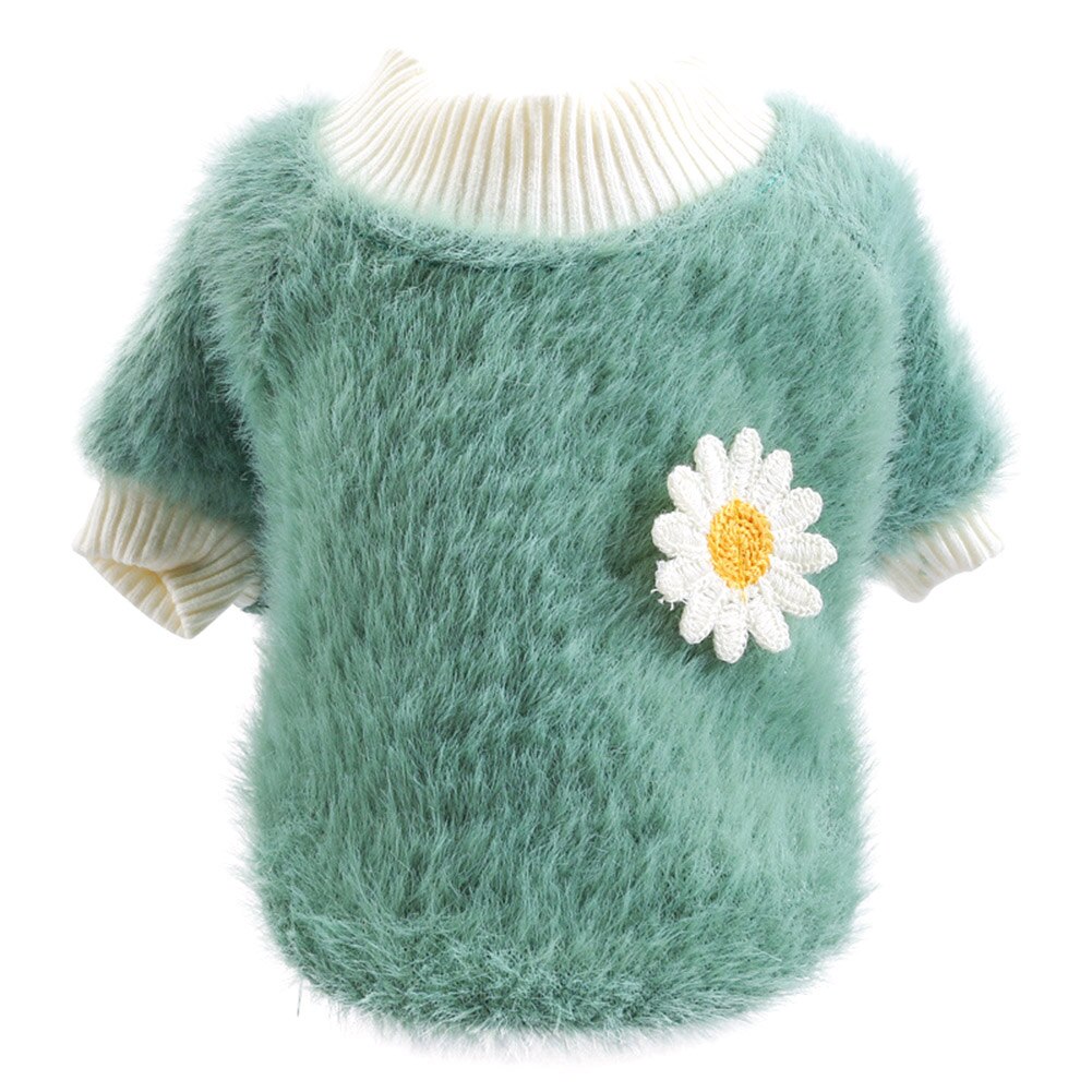 Pull doux marguerite pour chien de compagnie, vêtement d'hiver pour petit chien, chiot, chat: GN / M
