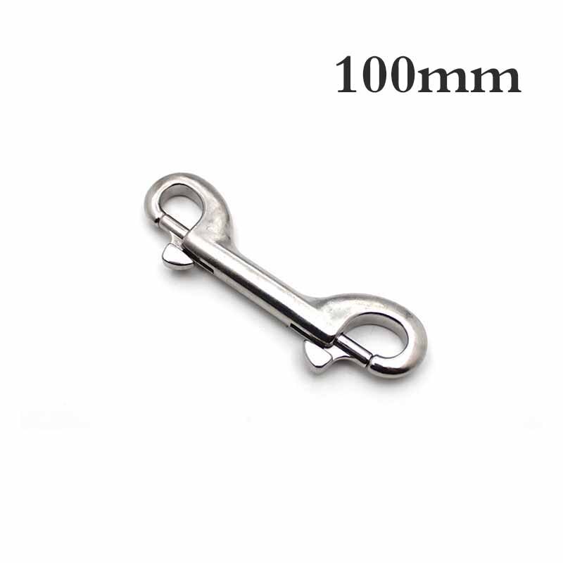 1Pcs Stainless Steel Swivel Quick Release Boat Anchor Chain Snap Buckle Double Bolt Snap Hook Stainless Steel Bolt Snap Buckle: Silver 100mm