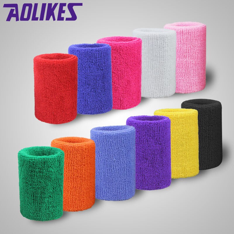 Muñequera deportiva de 8cm para hombre y mujer, 100% de muñeca de algodón para el sudor, Protector para tenis, baloncesto y bádminton