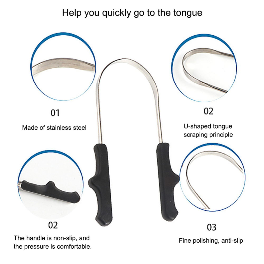 Tong Borstel Tong Cleaner Rvs Plastic Handvat Tong Schraper Mondhygiëne Dental Care Tool Frisse Adem