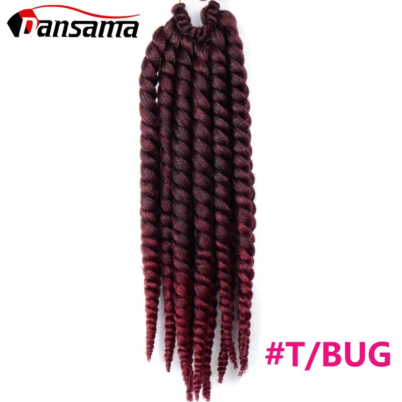 Dansama Senegalese Twist Crochet Hair Extensions twist hair Natural False Hair Locs 14 Inch 12 Strands Blonde Ombre: T1B/Burgundy / 3Pcs/Lot
