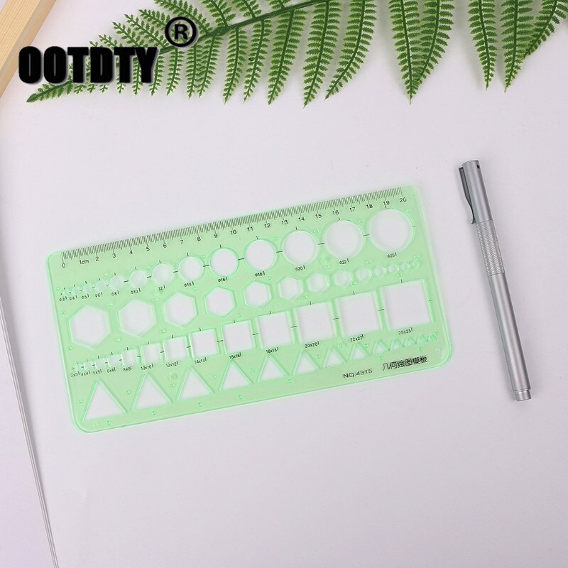 Geometrische Plastic Circles Squares Hexagons Driehoek plantillas letras Sjabloon Heerser Tekening Tool