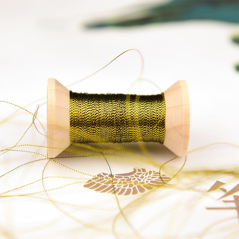 Olive green series of Gold Line/French embroidery thread/embroidery spool/colorful gold embroidery thread /50 meters/roll: 4