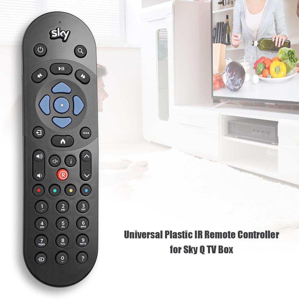 Multi-function Plastic IR Remote Controller for Sky Q TV Box Coontroller Black Smart Television Remote Control Replacement