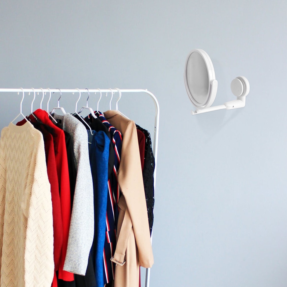 Wall Mounted Round Vanity Mirror Rotating Folding Cosmetic Mirror Household Make-up Mirror Perforating Toilet Glass Single Si