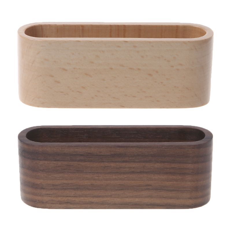 Wooden Table Business Card Display Stand Memo Holder Storage Box Organizer Walnut Beech Wood M17F