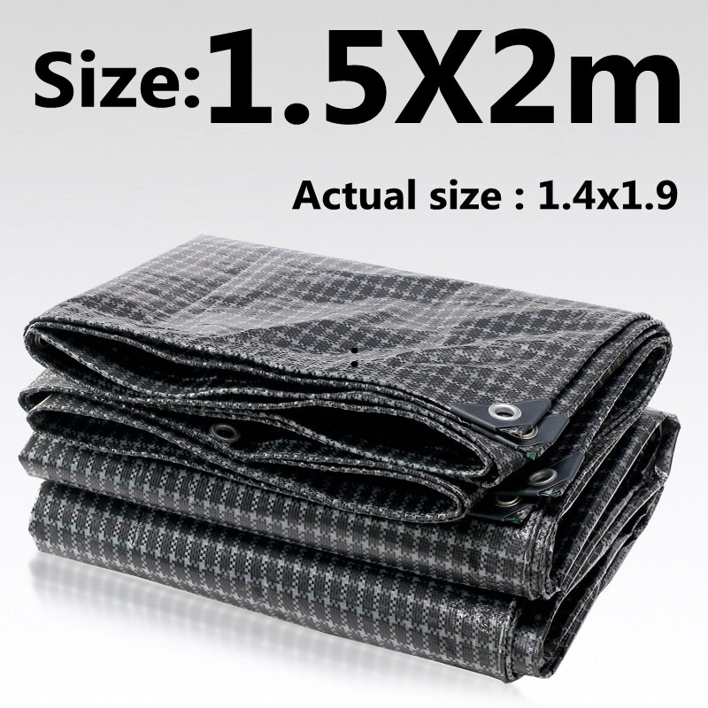 Lona impermeable de PE para exteriores, tela impermeable para balcón, jardín, planta, barco, camión, cobertizo, lona, color blanco y negro: 1.5X2m