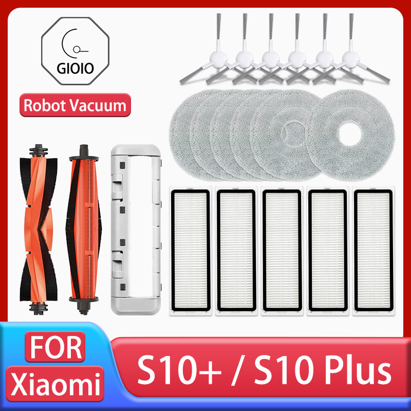Para xiaomi robô vácuo s10 +/s10 plus acessórios escova lateral principal filtro hepa mop pano pano peças de reposição