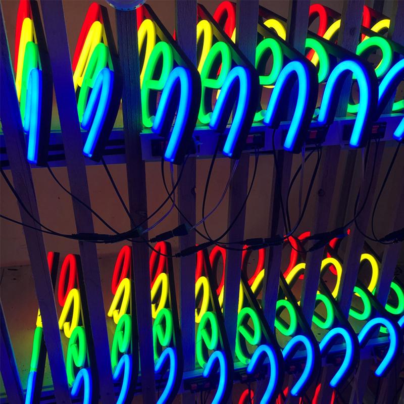 Open Visual Neon Light Hanging Chain Decorative Ultra Bright Artwork Led Window Displaying Bar Restaurant Wall Sign Lamp Store