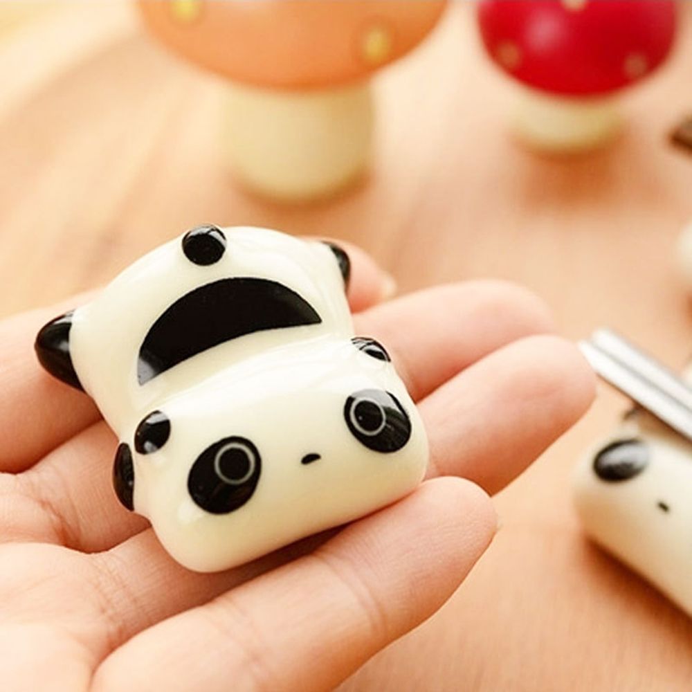 2 stk sød panda spisepinde stativ keramik porcelæn ske gaffel spisepinde holder køkken spisestue indretning