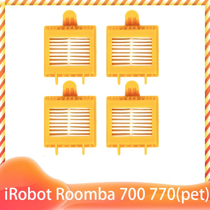 Cepillo principal de para iRobot Roomba, cepillos laterales, accesorios de filtro Hepa, Serie 700, 770, 780, 790, 772, 774, 775, 760: 4 Filter