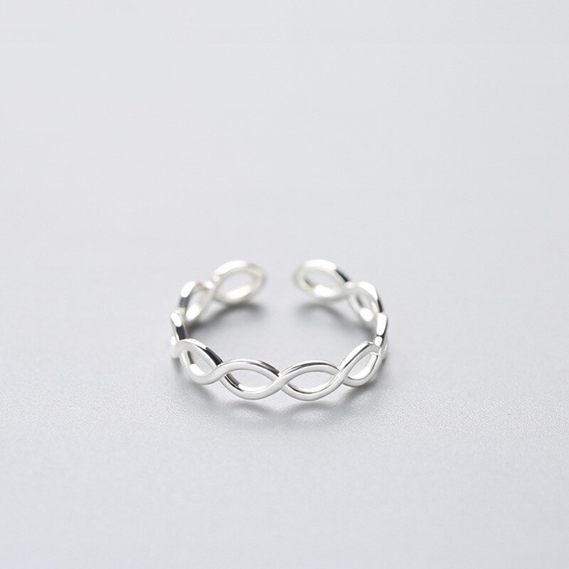 Inzatt klassieke echte 925 sterling zilveren ring met golvende wikkeling voor dames, feest, fijne sieraden, anillos mujer: Default Title