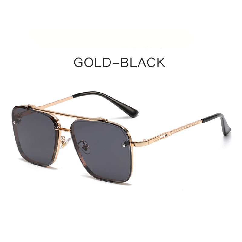 Luxe Pilot Zonnebril Heren 2024 Zomer Gradiënt Rijden Zonnebril Vinatge Vierkante Punk Brillen Oculos De Sol: WHITE