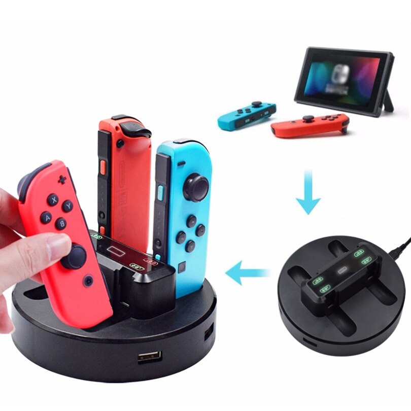 Charging Dock Station for Nintend Switch Joycon 2 USB Ports Indicator Lights for Nintendo Switch Game Controller Charger Stand